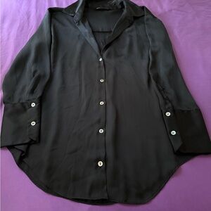 Zara Black Button-Down Shirt
